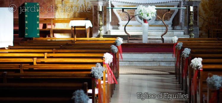 Décorations florales de l'église d'Eguilles