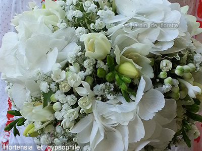 Bouquet de mariée rond à base d'hortensia