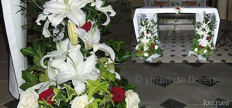 Composition florale - autel de l'église de Jouques