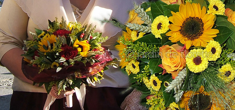 Bouquet de mariée dans un style provencal - tournesol et blé
